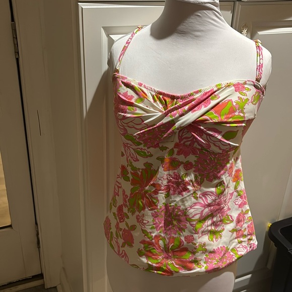 Lilly‎ Pulitzer Tankini Swim Top Women Size Medium adjustable straps - Picture 1 of 6